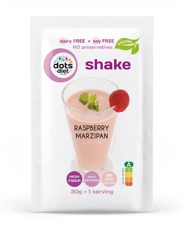 Málnás-marcipános ízű rost shake vitaminnal 1 adag